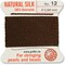 Griffin Silk Bead Cord Perlseide – Size 12 (0.98mm) – 2 Meters per Card – Stainless Steel Needle Attached – for Knotting Pearls, Gemstones, Crystals and Beads